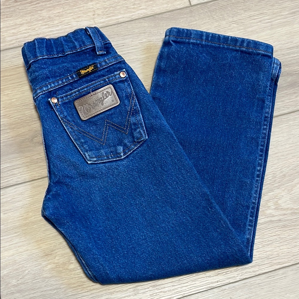 Wrangler Cowboy Cut Boys Blue Jeans Pants Size 8 regular